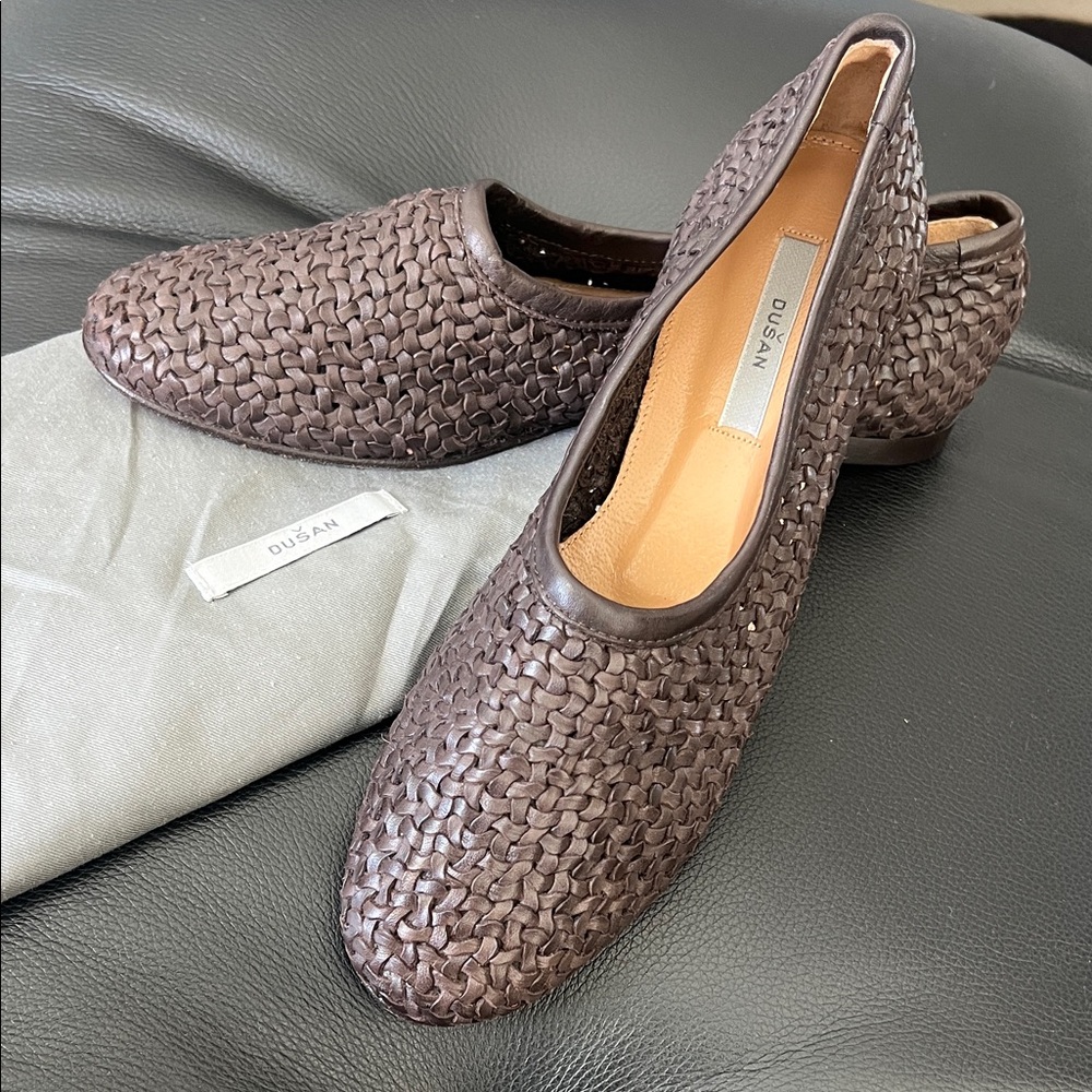 Dusan Brown Woven Loafers